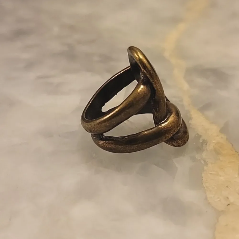 NEW Avant Garde Paris 8 Rope Brass Ring Statement Indie Knot Braided Abstract - Picture 4 of 5